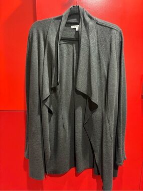 CAbi Charcoal Gray Draped Open-Front Jacket